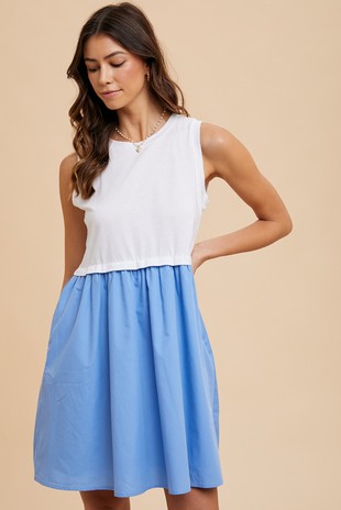 Mix Media Babydoll Dress