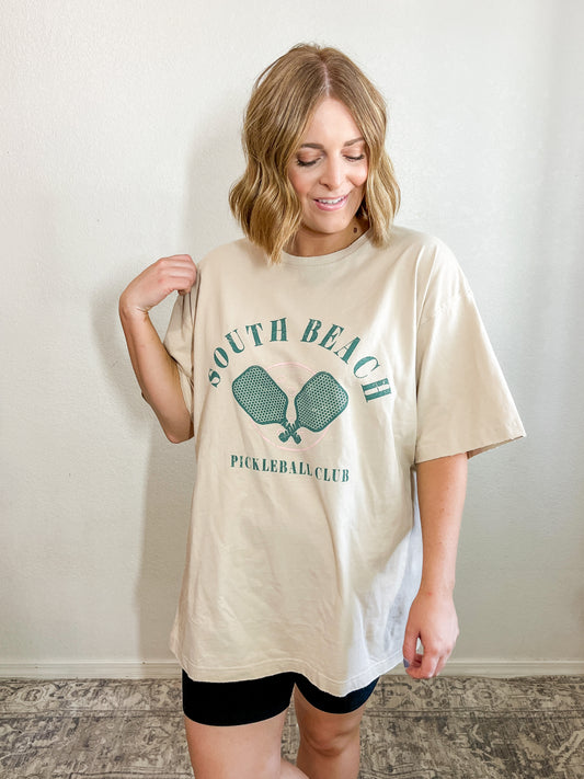 Pickleball oversized graphic tee