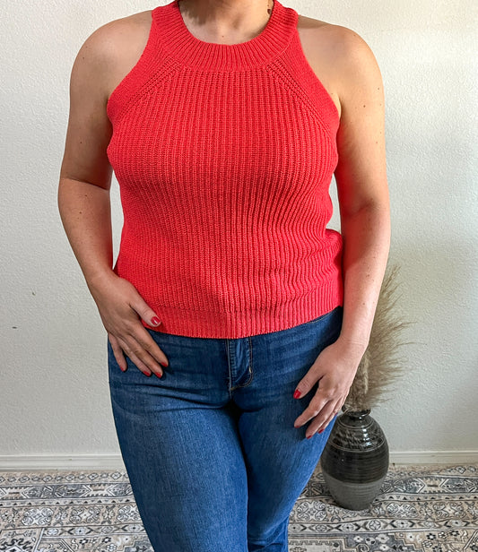 Halter Sweater Knit Tank
