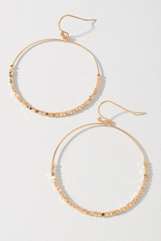 Gold metal hoop earrings