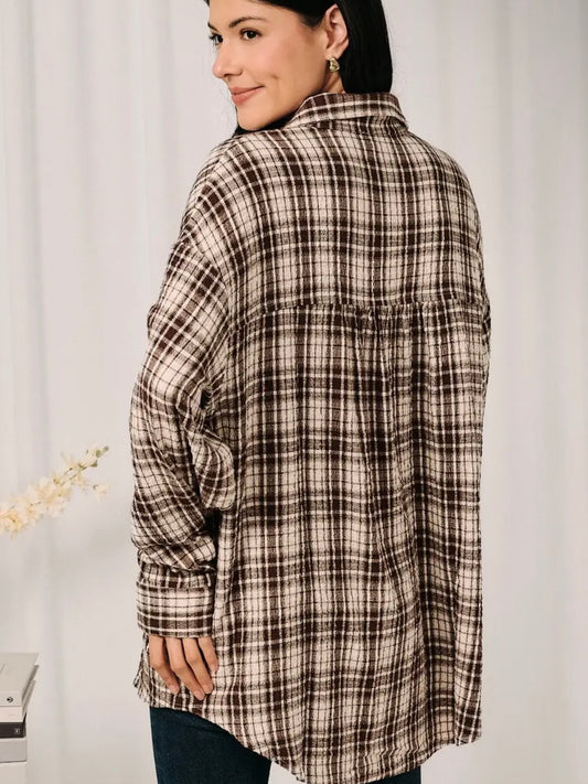 Oversized Plaid Button Down Shirt