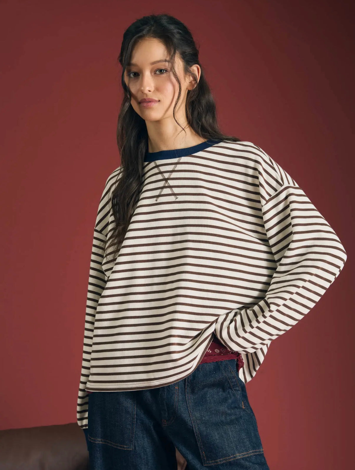 Stripe Crewneck Top