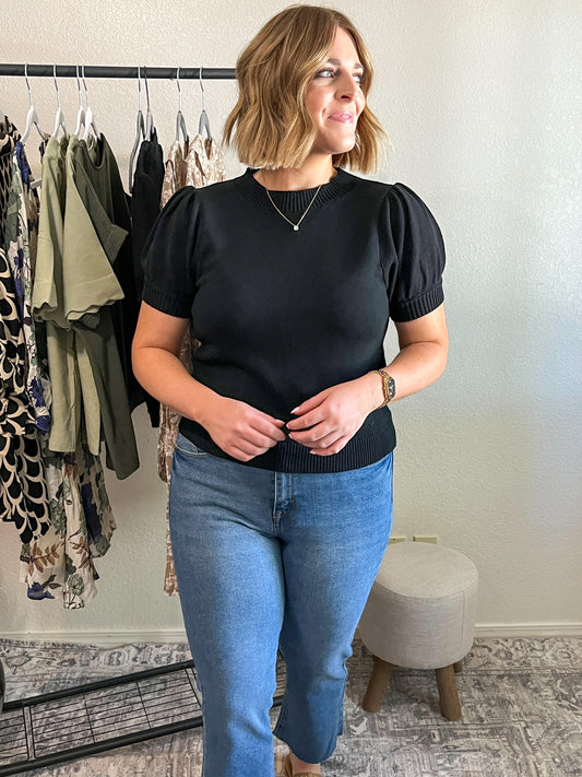 Belle puff sleeve sweater top