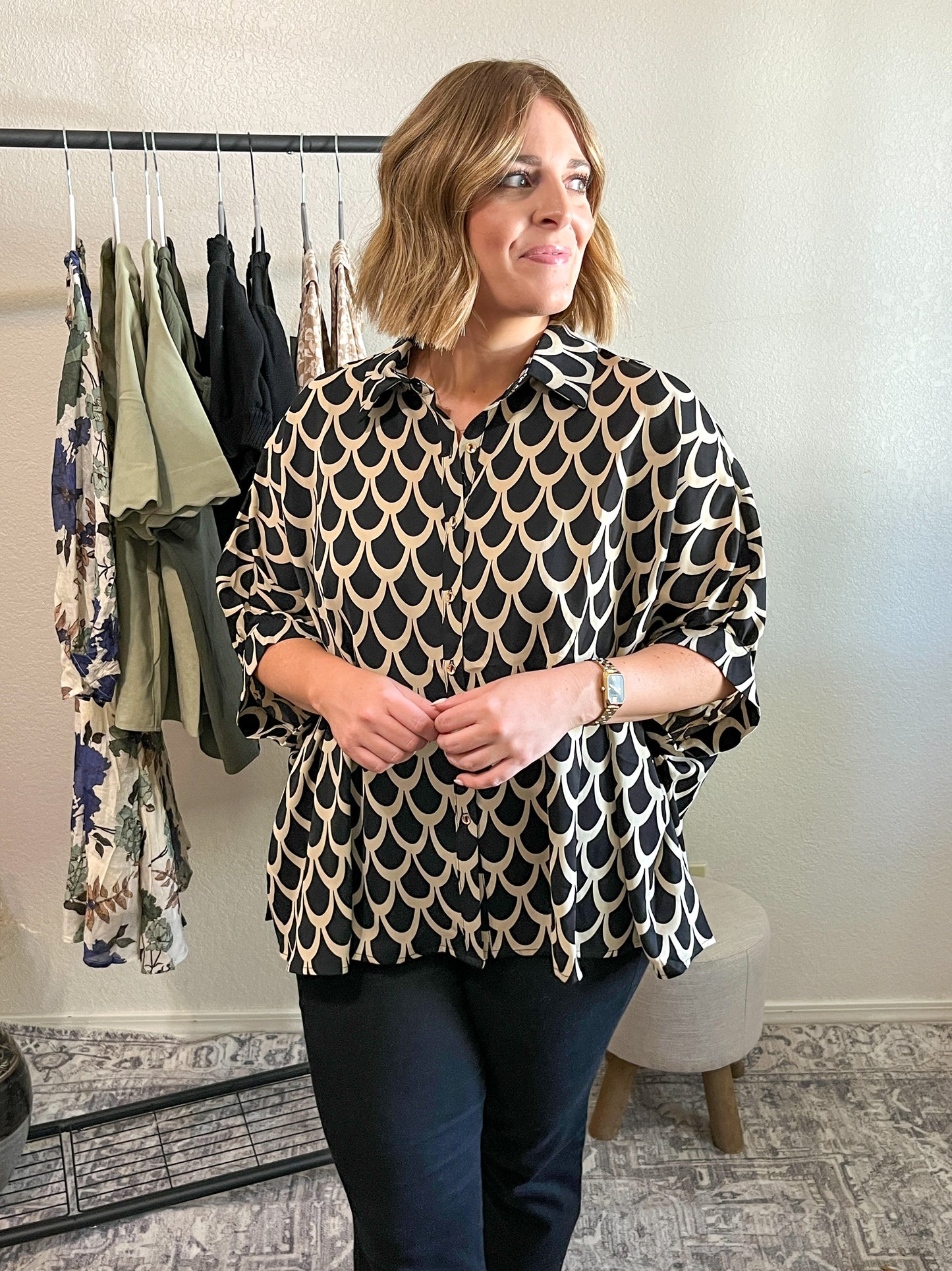 Elle button down blouse (PLUS)