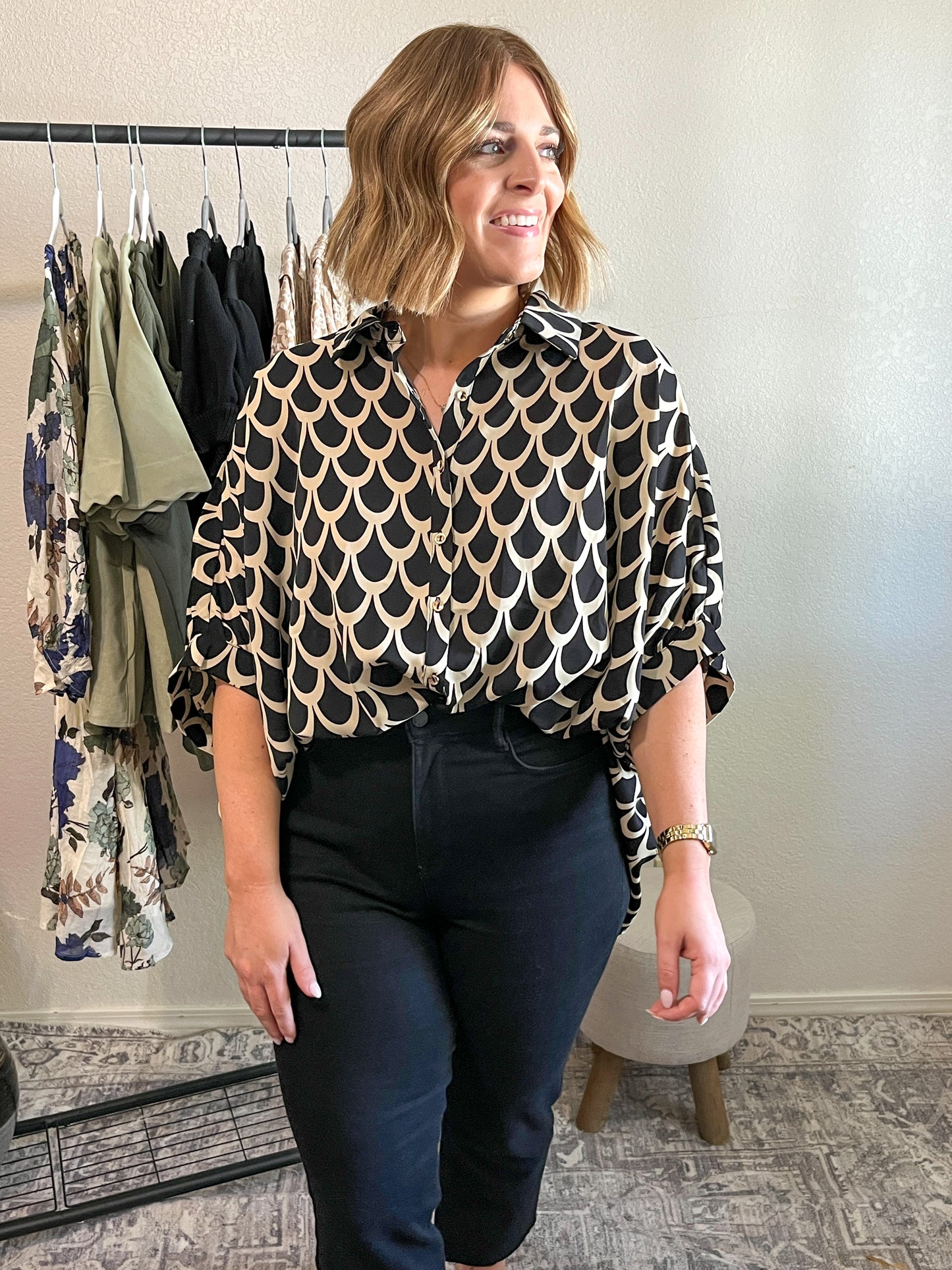 Elle button down blouse (PLUS)